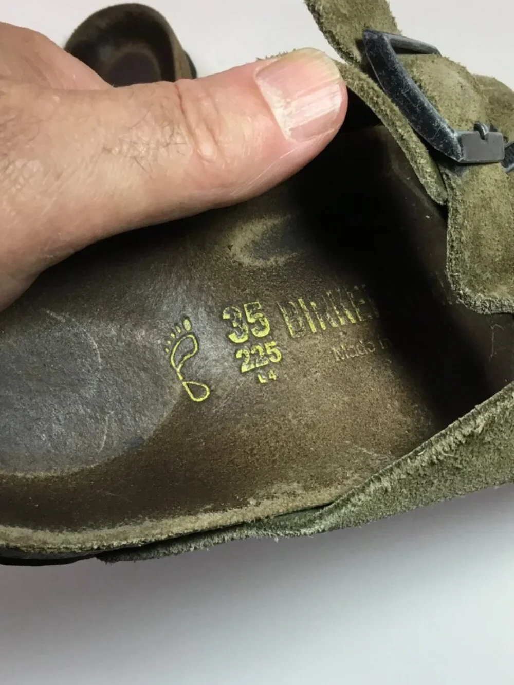 Birkenstock Arizona Suede Leather 4/4.5 EU 35 Tan/Beige (Olive?) Color